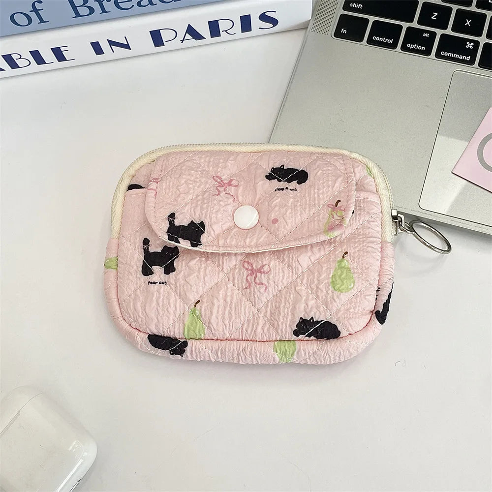 Cute Cartoon Small Travel Cosmetic Lipstick Earphone Card Portable Storage Bag