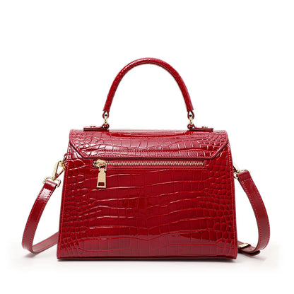Lacquer Skin Crocodile Pattern Women's Handbag