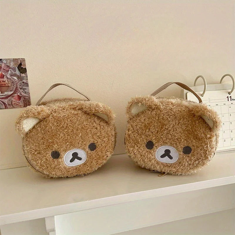 Cute Teddy Bear Makeup Bag | Portable Manga Laundry Storage Bag, Perfect Birthday Gift For Girls,