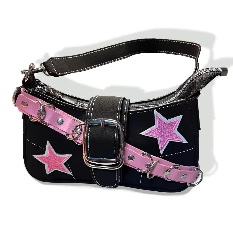 Star Pattern Y2K Hot Girl Chain Shoulder Bags for Women