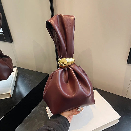 Mini PU Leather Dumpling Niche Clutch Bags for Women