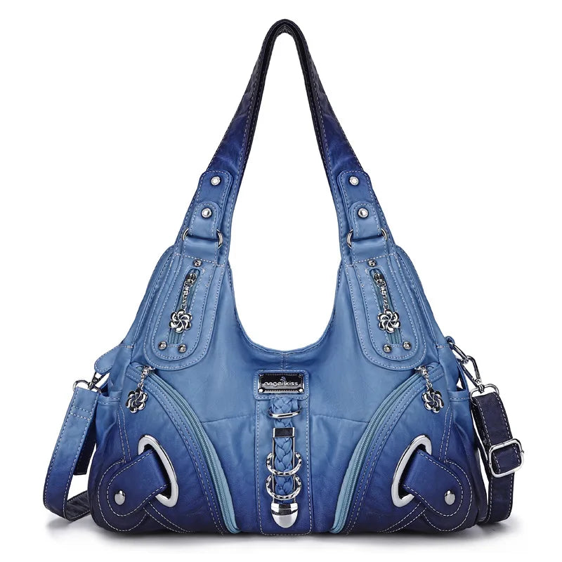 Multi Pocket Soft Leather Shoulder Bags