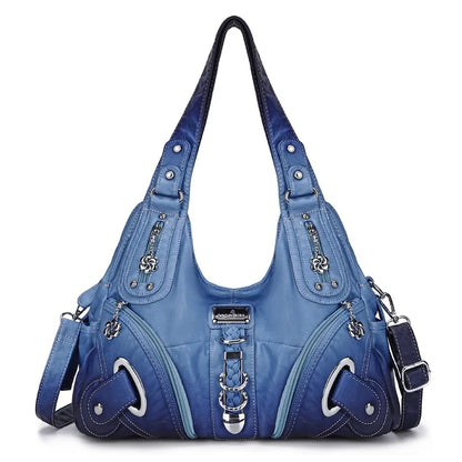 Multi Pocket Soft Leather Shoulder Bags