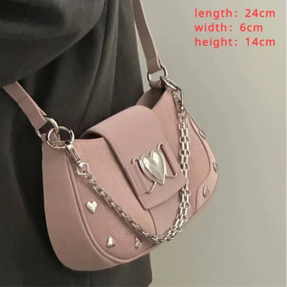 Star Pattern Y2K Hot Girl Chain Shoulder Bags for Women