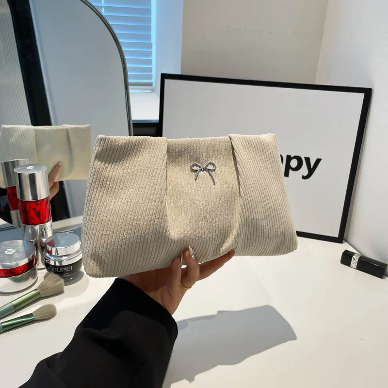 Bow Corduroy Evening Purse