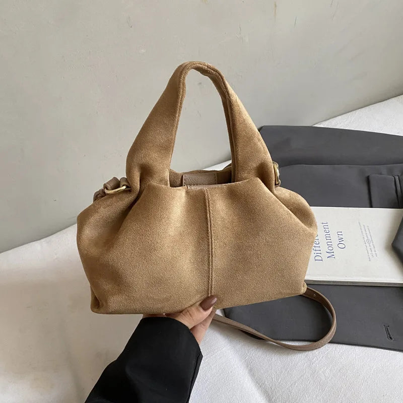 French Cloud Dumpling Bag Brand Design Frosted Handbag