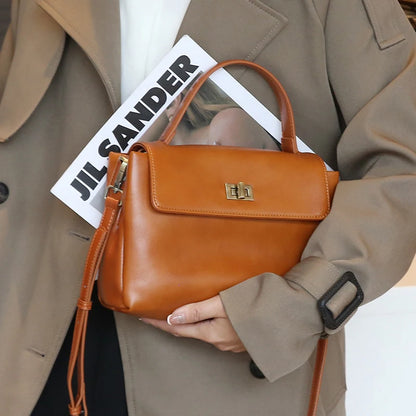 Women's Cow Genuine Leather Female Soft Natural Cowhide Retro Handbags