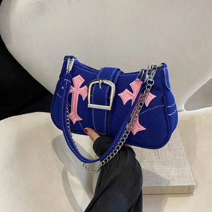 Metal Buckle Simple Casual Canvas Tote Bags