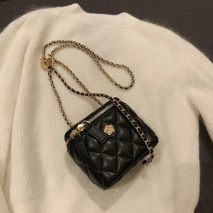 Mini Quilted Chain Diamond Checkered Women's Crossbody Bag