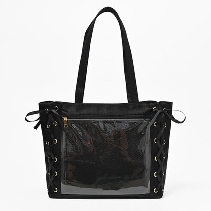 Large Capacity Shoulder  Bow Ribbon Lolita JK Handbags