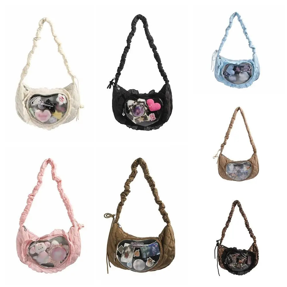 Zipper Bag Love Heart Lace Handbag