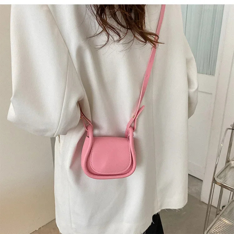 Candy Color Fashion PU Leather Mini Crossbody Bag for Women