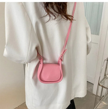 Candy Color Fashion PU Leather Mini Crossbody Bag for Women