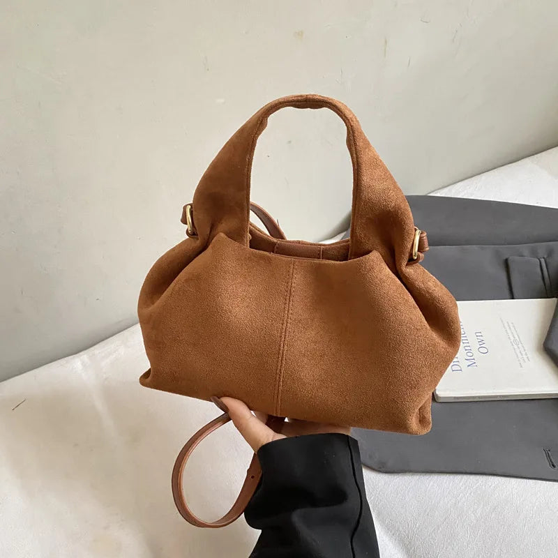 French Cloud Dumpling Bag Brand Design Frosted Handbag