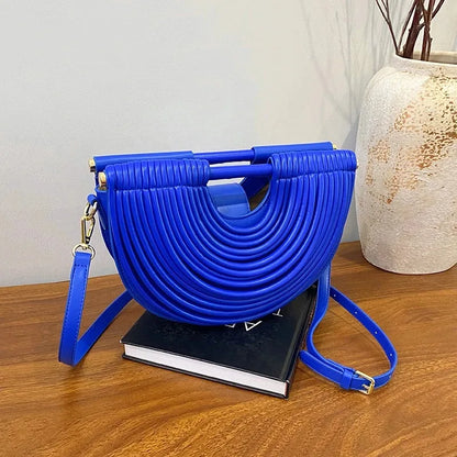 Evening Clutch Purses for Women Golden Noodle Half Moon Crossbody Bag