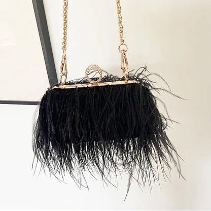 Evening Bags Party Wholesale Ostrich Feather Shoulder Bags for Women
