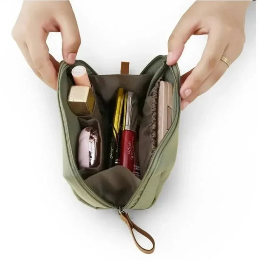 Portable Mini Solid Color Korean Makeup Bag Large Capacity Waterproof Storage Clutch Bag