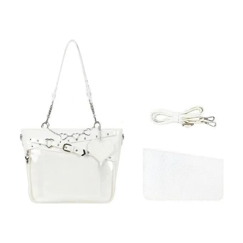 Spicy Girl Cool Bag Large Capacity Transparent Pain Layer Crossbody Bag