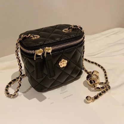 Mini Quilted Chain Diamond Checkered Women's Crossbody Bag