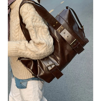 Vintage Women's Motorcycle Shoulder Bag Commuter Tote