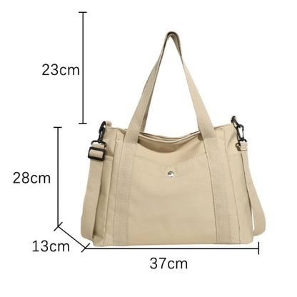 Large Capacity Nylon Crossbody Bag Casual Solid Color Messenger Shoulder Bag
