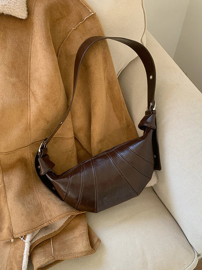 Autumn And Winter New Retro Croissant Crossbody Bag,