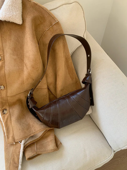 Autumn And Winter New Retro Croissant Crossbody Bag,