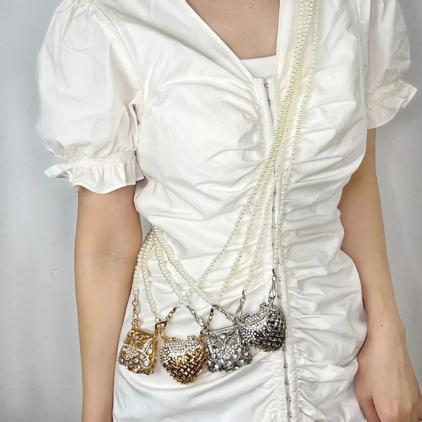 Designer Hollowed Out Heart- Shaped Dinner Bags for Women