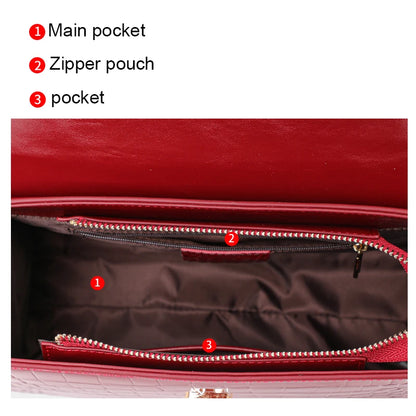 Lacquer Skin Crocodile Pattern Women's Handbag