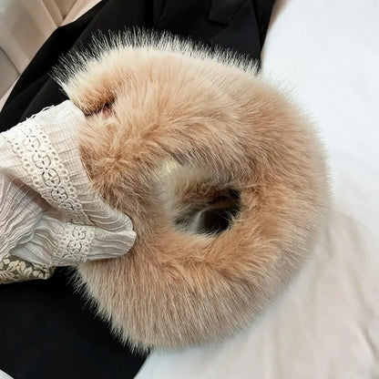 Soft Plush Handbag For Winter, Small And Elegant Tote Bag For Women