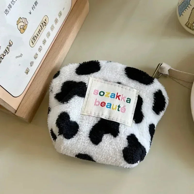 Stripes Plush Coin Purse Cute Key Money Card Case Bags Small Coin Bags for Women