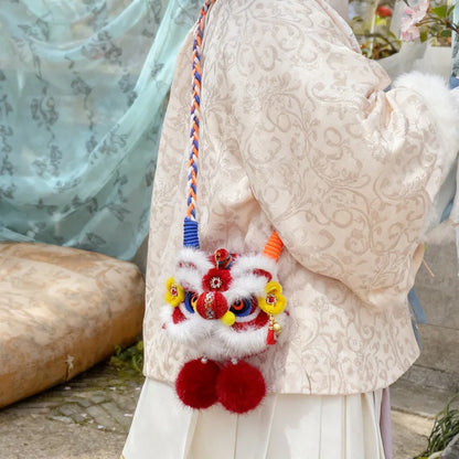 Cute Lion Dance Plush Women Crossbody Bag