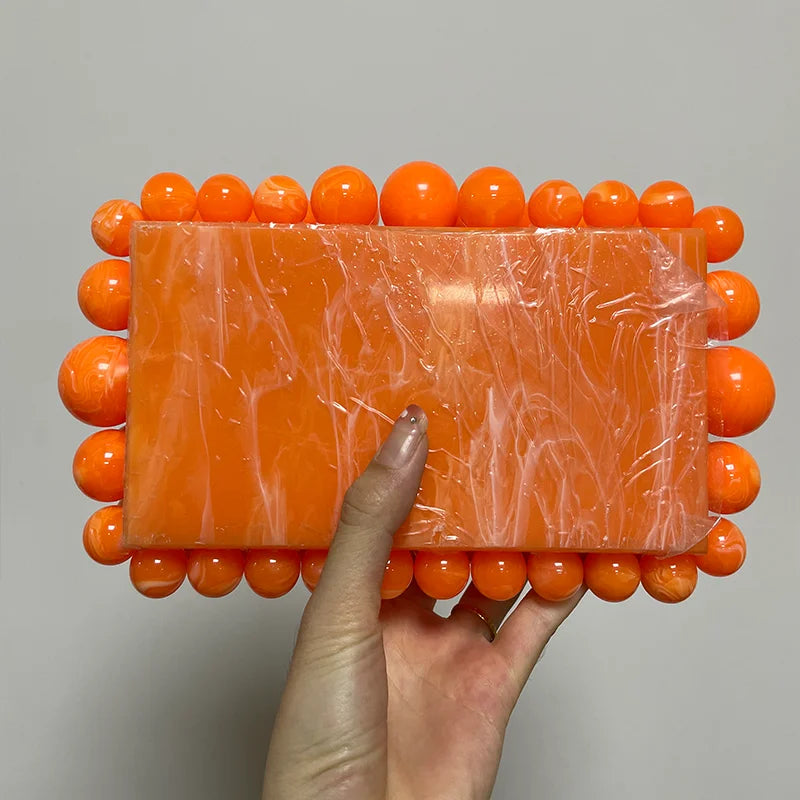 Acrylic Beaded Dinner Chain Evening Clutch Bags for Women