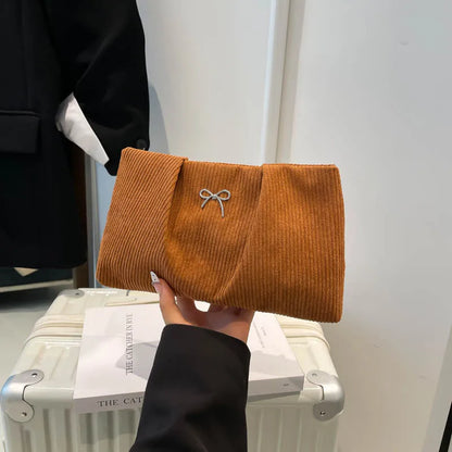 Bow Corduroy Evening Purse