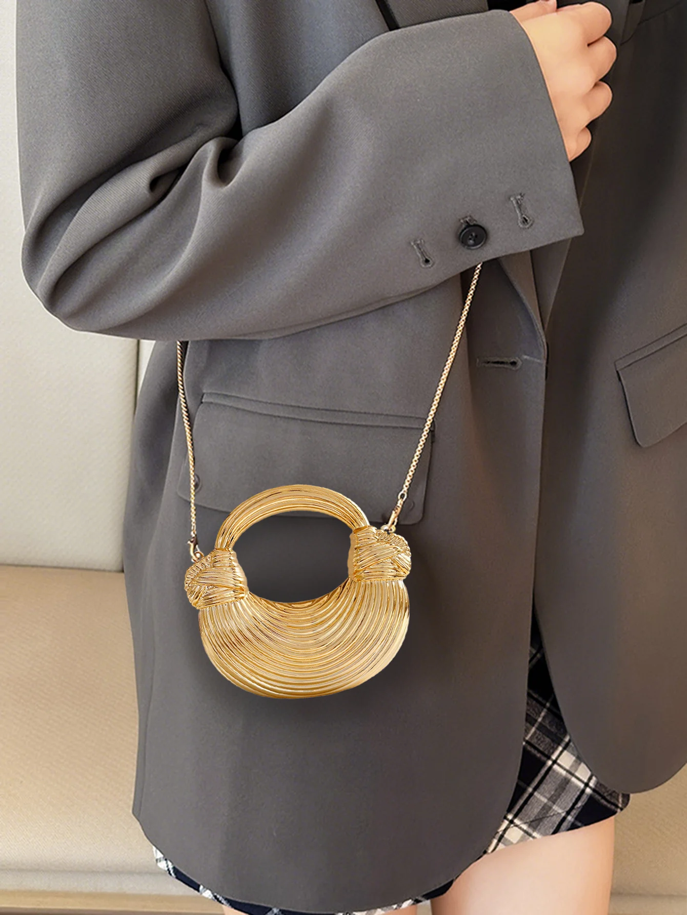 Women's Handbag Mini Gold Cross Body Bag Silver Evening Clutch