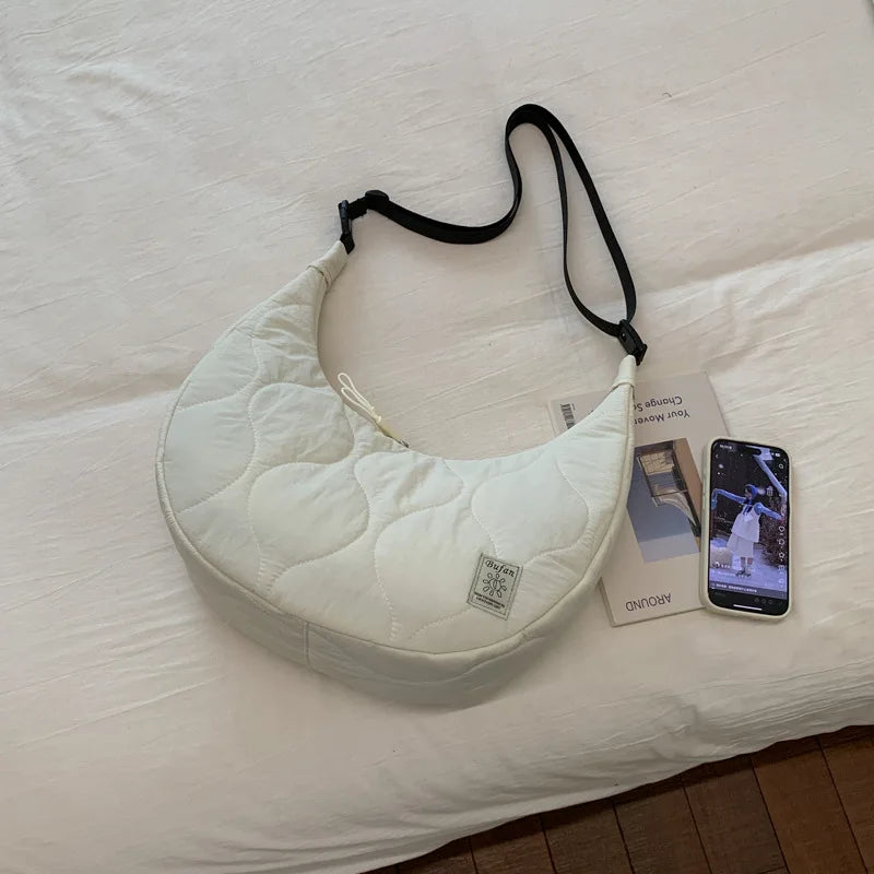 Korean Style Embroidery Commuting Hobo Bag