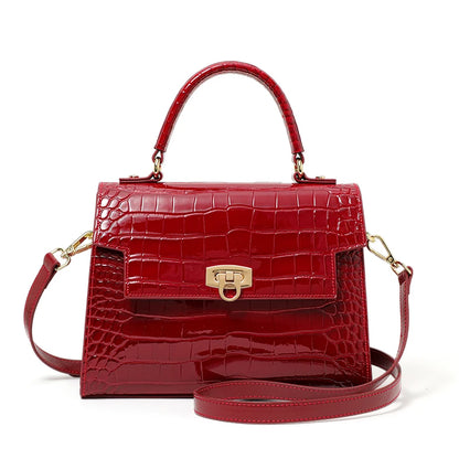 Lacquer Skin Crocodile Pattern Women's Handbag