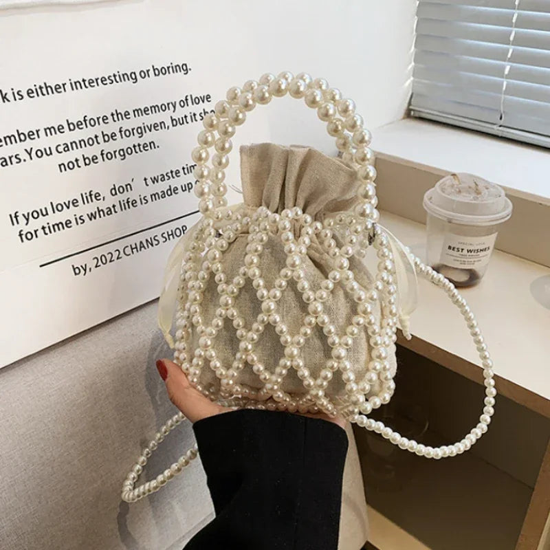 Small Mini Tote Bucket Bag Woven Crossbody Bags for Women