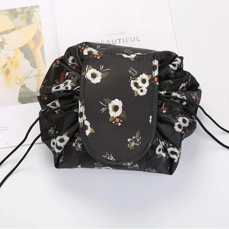 Women Drawstring Cosmetic Bag Travel Storage Makeup Bag Organizer