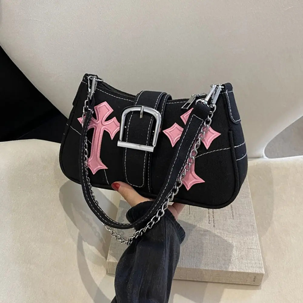 Metal Buckle Simple Casual Canvas Tote Bags