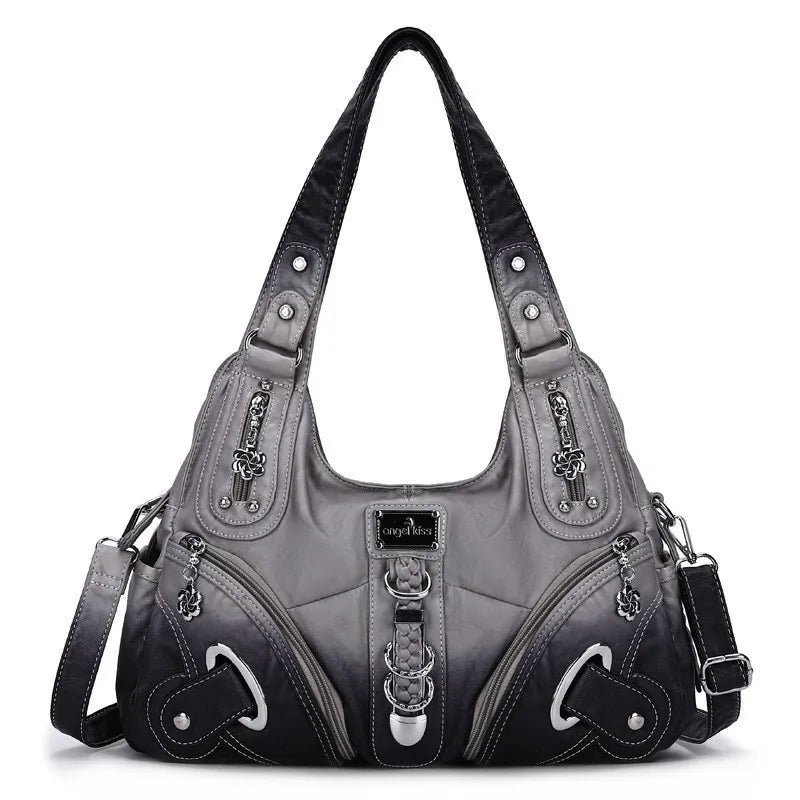 Multi Pocket Soft Leather Shoulder Bags
