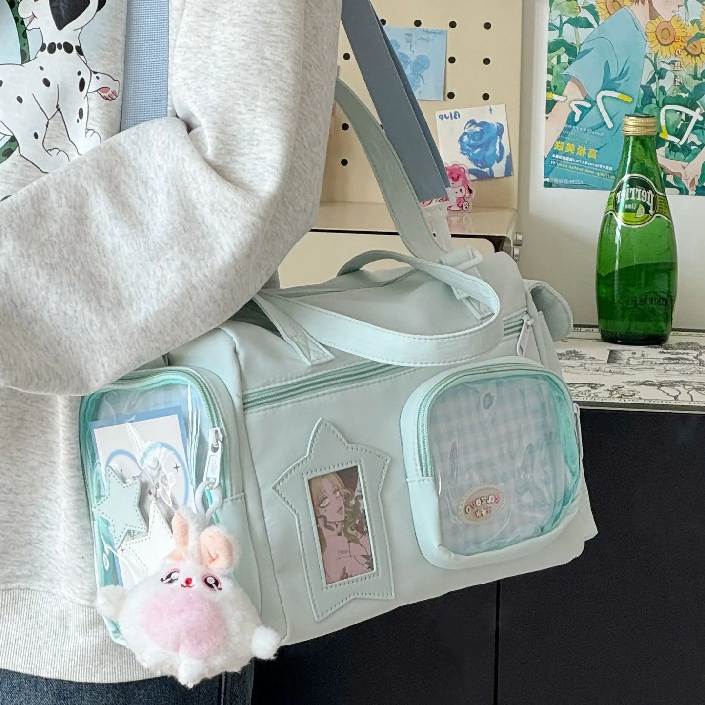 Cute Hand-held Shoulder Bag Japanese Ins Large Capacity Versatile Travel Bag for Girls