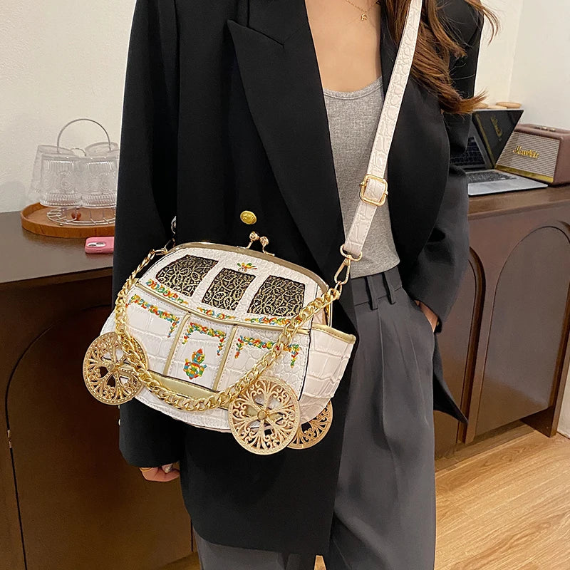 Branded Royal Carriage Evening Clutch  For Women Embroidery Dinner Party Bag
