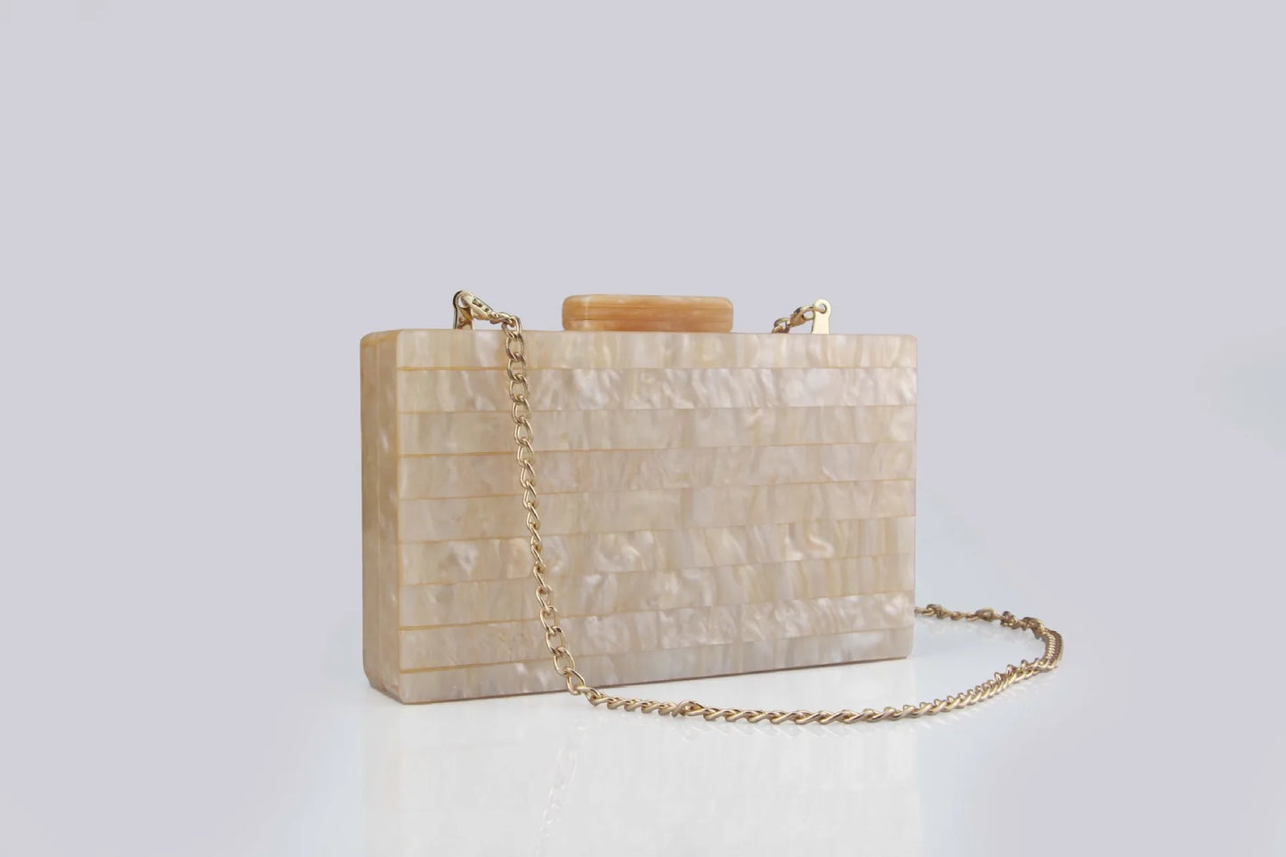 Candy Pearl Marble Striped Acrylic Material Shoulder Messenger Evening Box Clutch