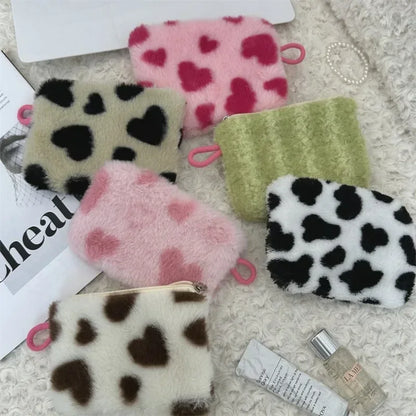 Heart Printed Cute Small Lipstick Cosmetic Bag