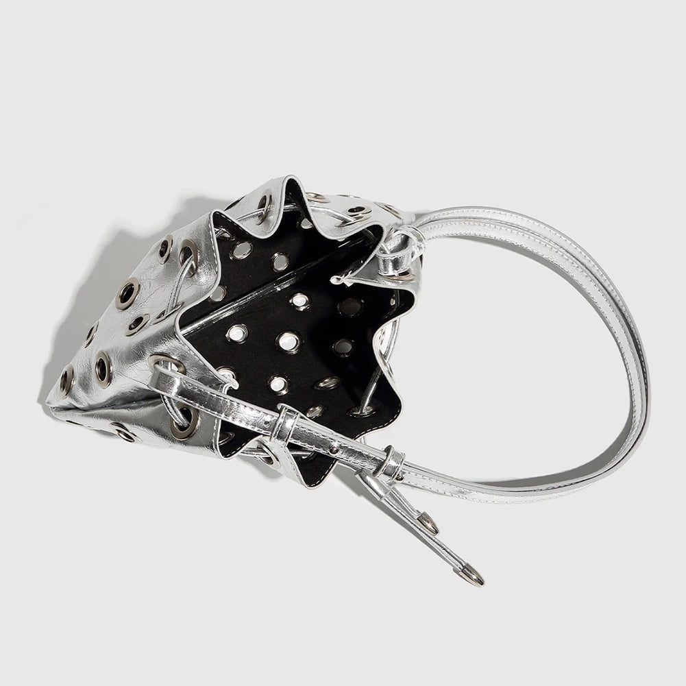 Women Lolita Bowtie Lace Pearl Crossbody Bag