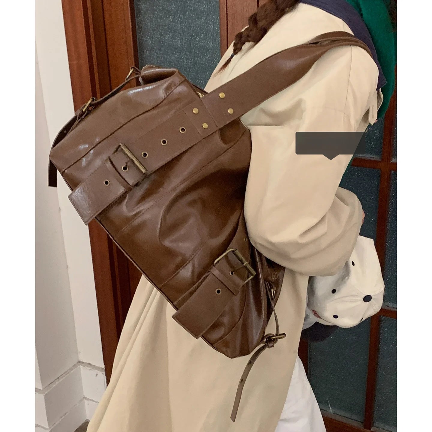 Vintage Women's Motorcycle Shoulder Bag Commuter Tote