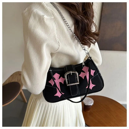 Metal Buckle Simple Casual Canvas Tote Bags