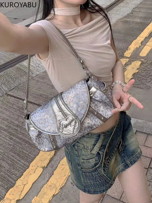Korean Harajuku Shoulder Silver Underarm Bag