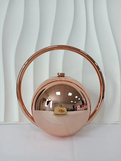 Spherical Evening Elegant Clutchwith Marble Pattern Women Sphere Tote Bag
